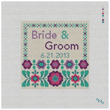 FlowerPop Wedding Pillow Needlepoint Kit