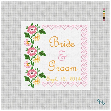 Flowers and Hearts Ring Bearer Kit Stitched Preview