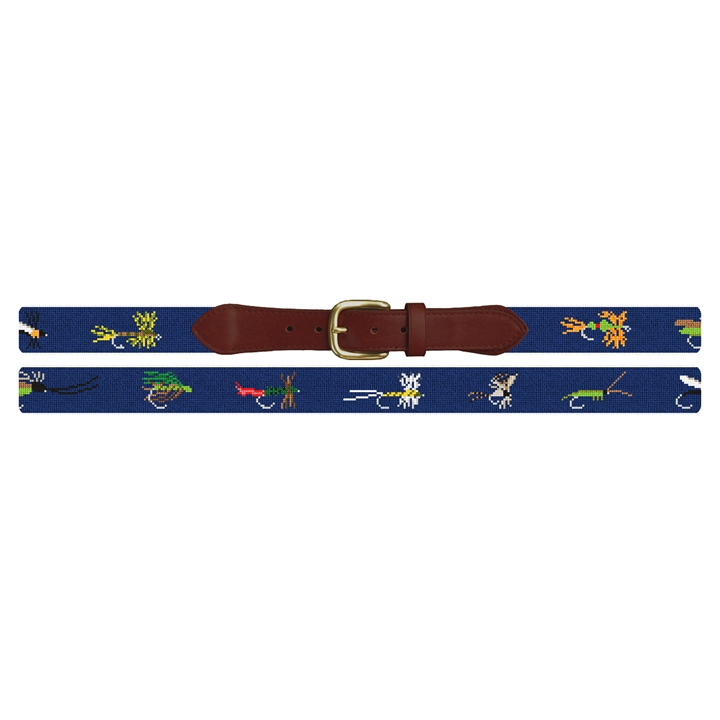 Fly Fishing Needlepoint Belt