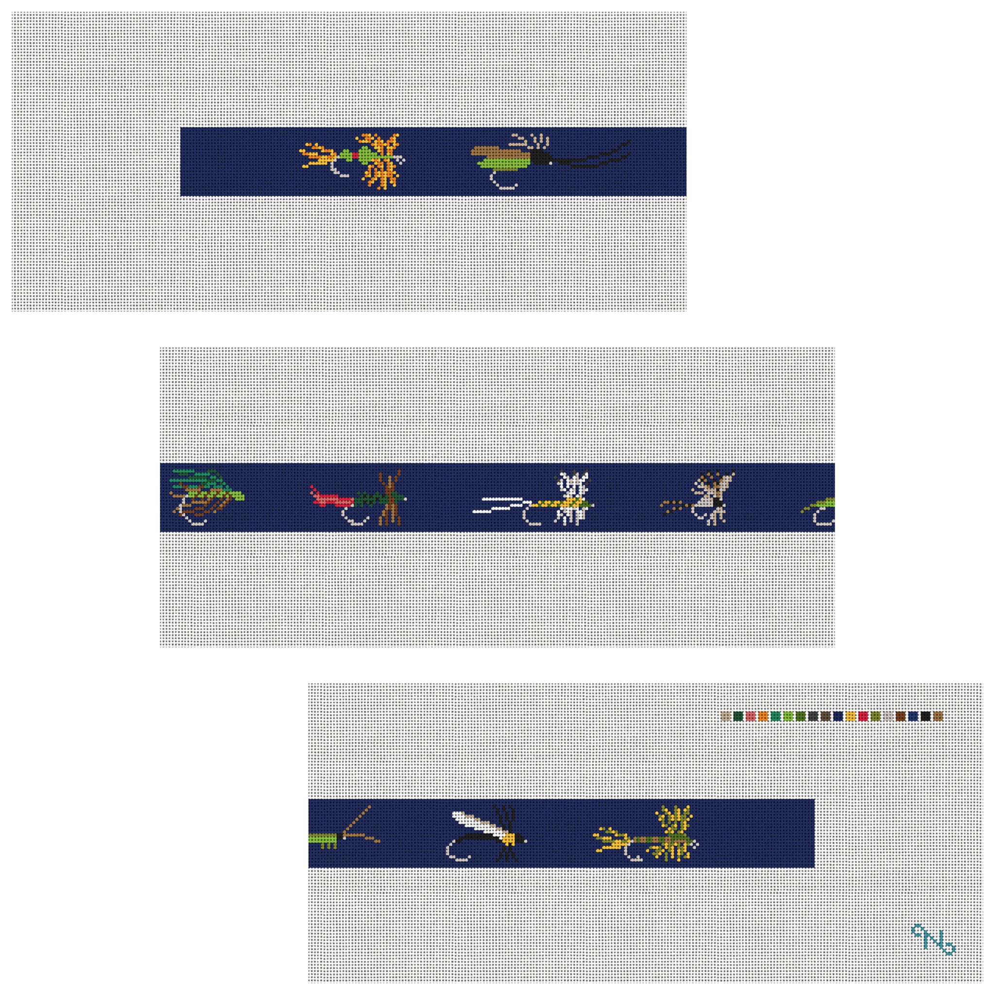Fly Fishing Needlepoint Belt Kit
