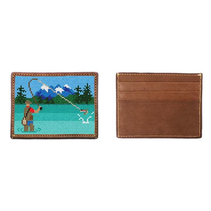 Fly Fishing Needlepoint Card Wallet 
