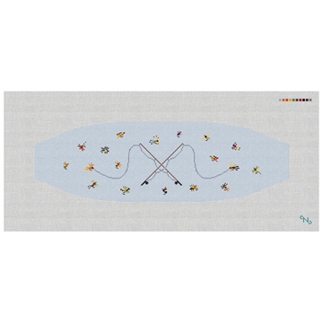 Fly Fishing Needlepoint Cummerbund Kit Stitched Preview