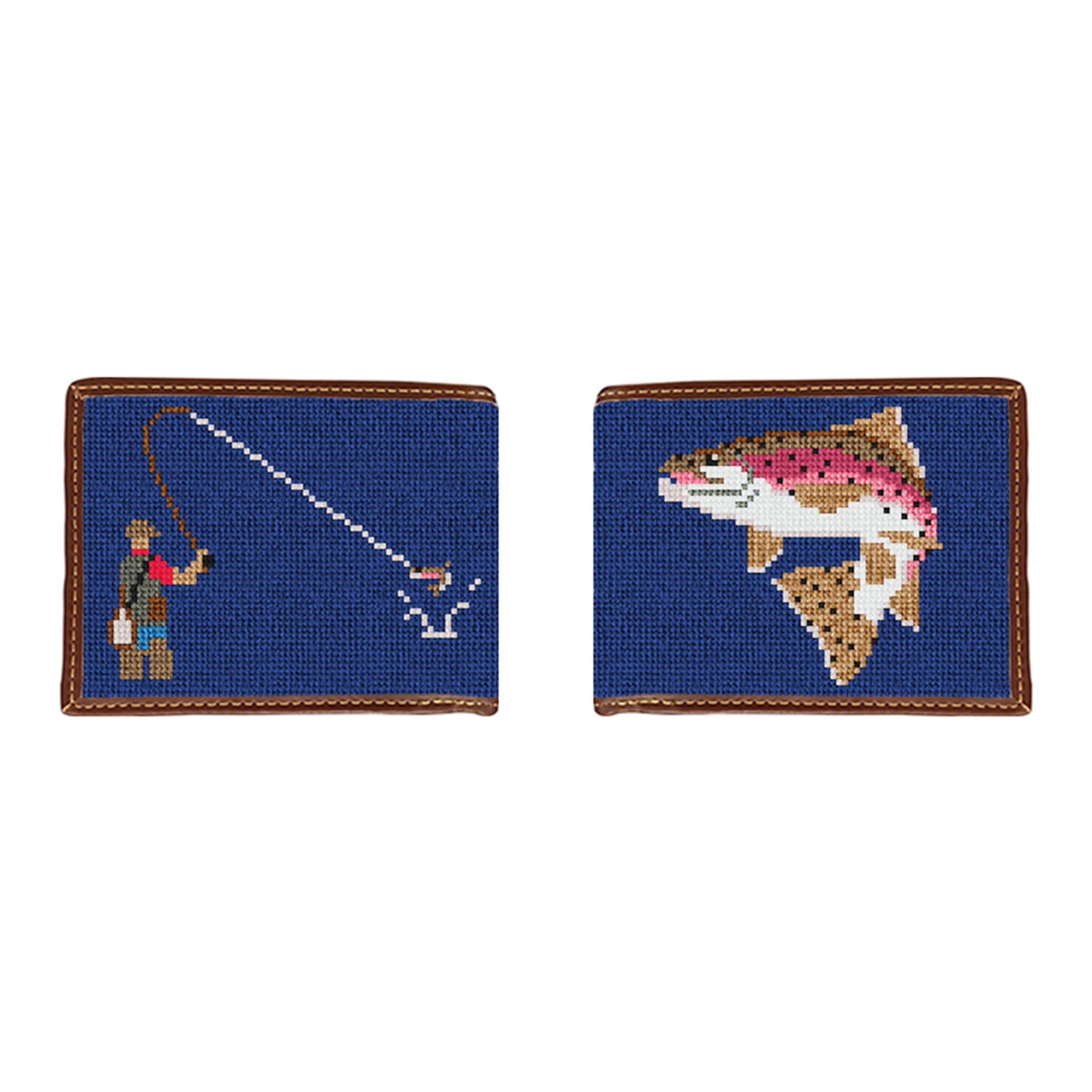 Fly Fishing Needlepoint Wallet