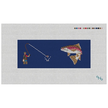 Fly Fishing Needlepoint Wallet Kit
