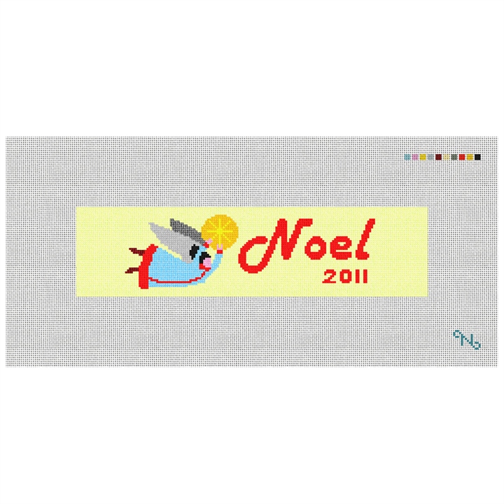 Flying Angle Ornament Needlepoint Kit Stitched Preview
