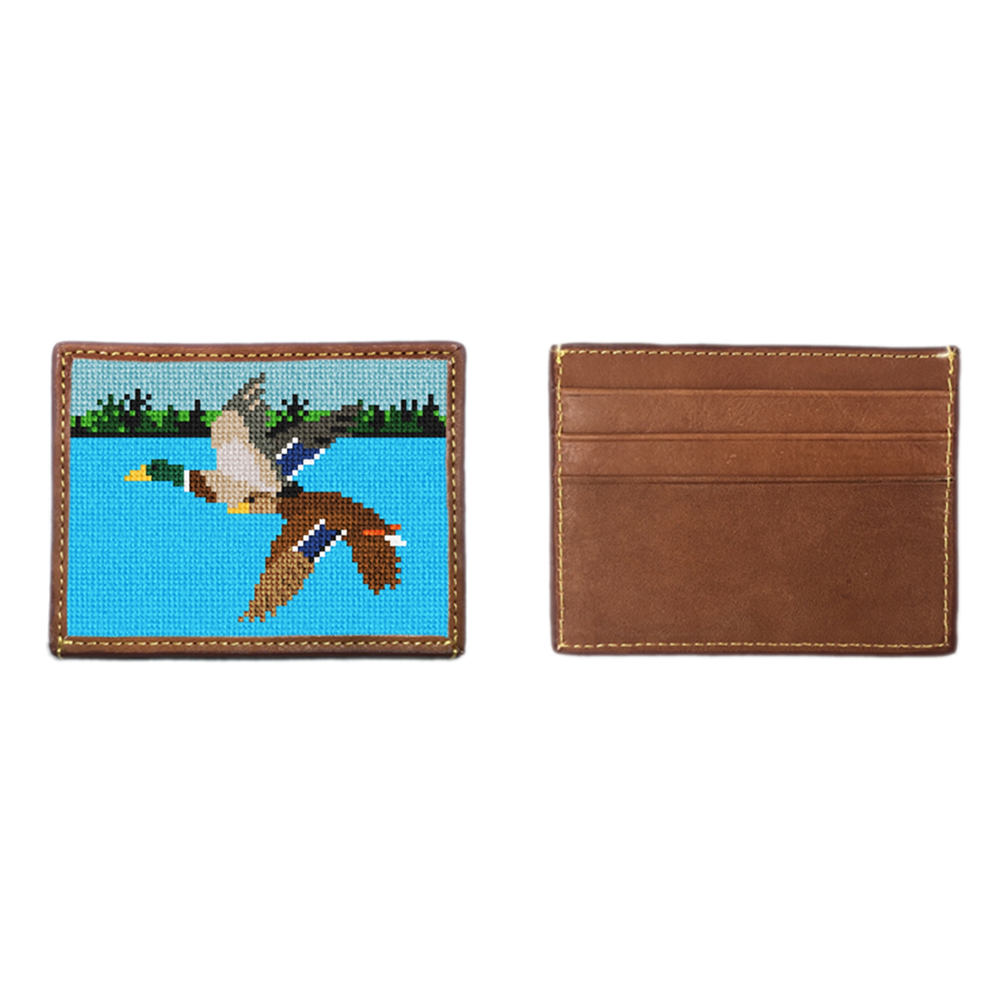 Flying Mallards Needlepoint Card Wallet