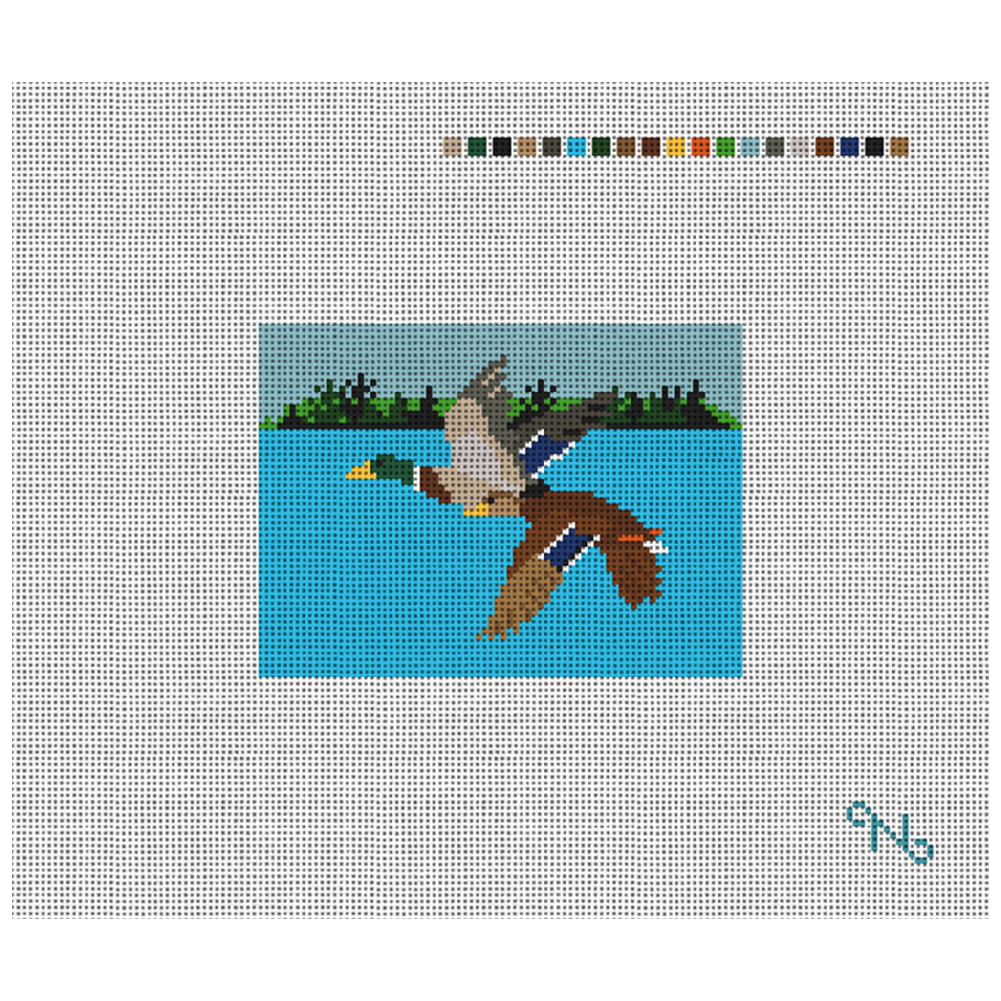 Flying Mallards Needlepoint Card Wallet Kit