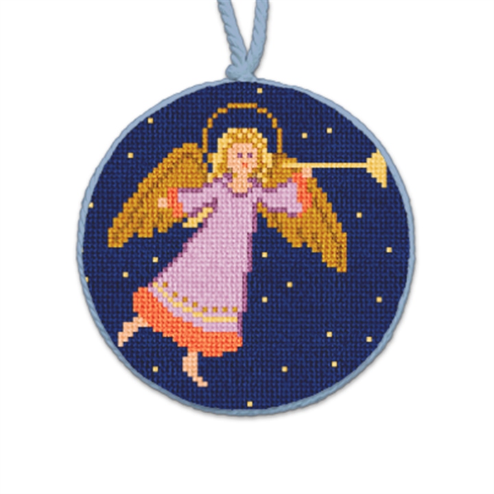 Folk Art Grace Angel Needlepoint Ornament 