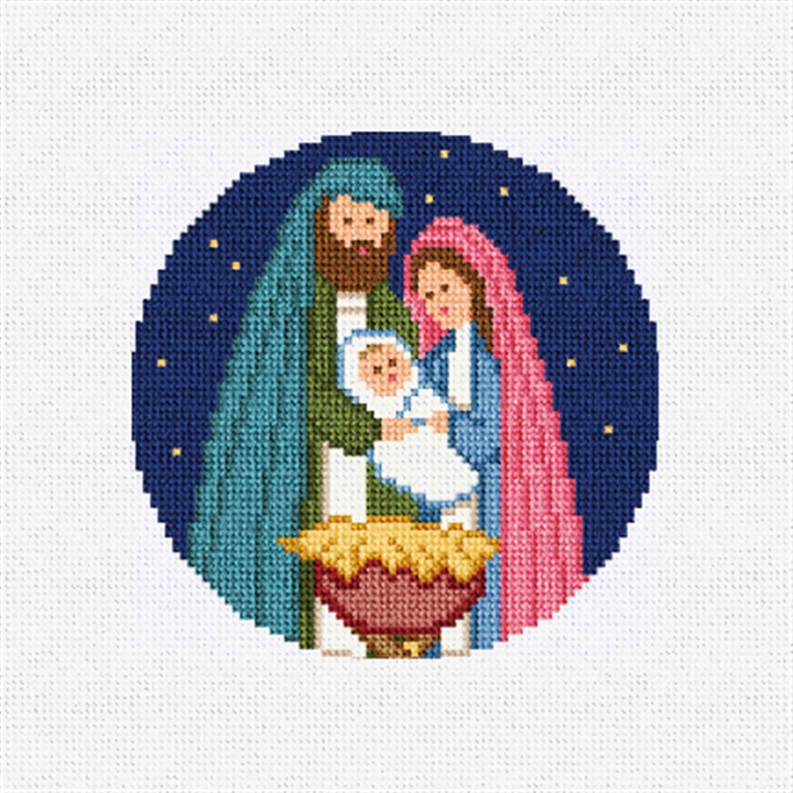 Folk Art Holy Family Needlepoint Ornament Kit