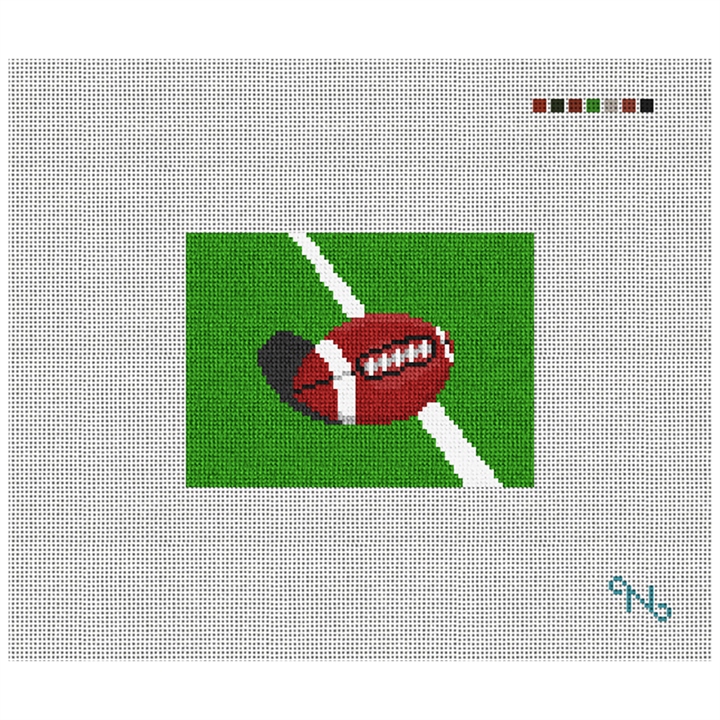 Football Needlepoint Card Wallet Kit Stitched Preview