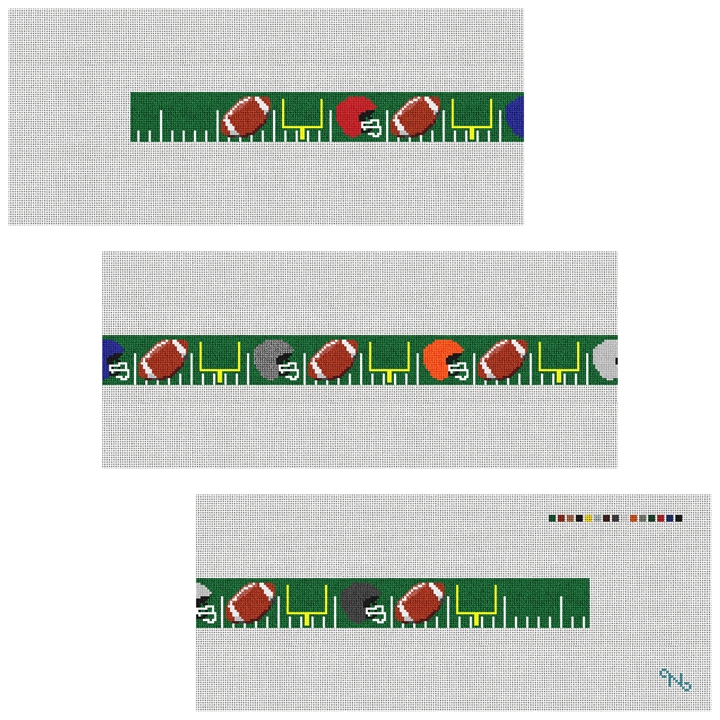 Football Needlepoint Kit Stitched Preview