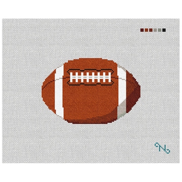 Football Needlepoint Ornament Kit Stitched Preview