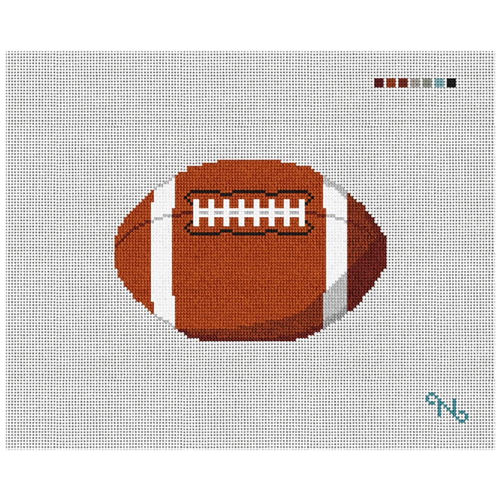 Football Needlepoint Ornament Kit Stitched Preview