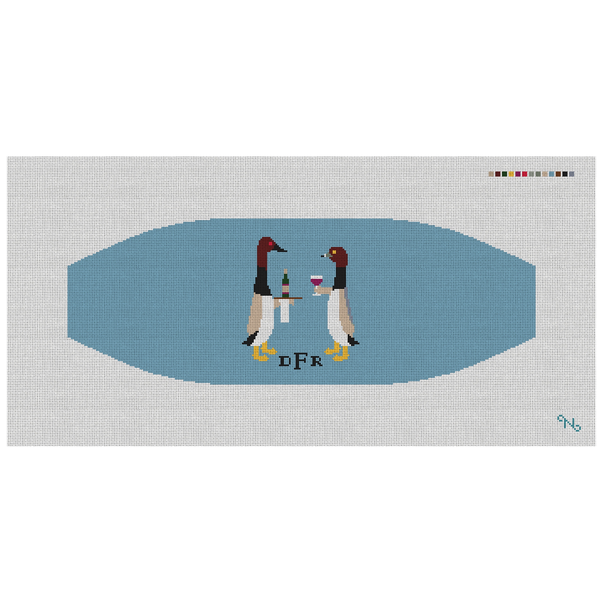 Formal Ducks Cummerbund Needlepoint Kit