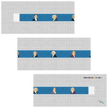 Founding Fathers Needlepoint Belt Kit Stitched Preview