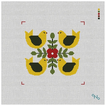 Four Calling Birds Needlepoint Kit
