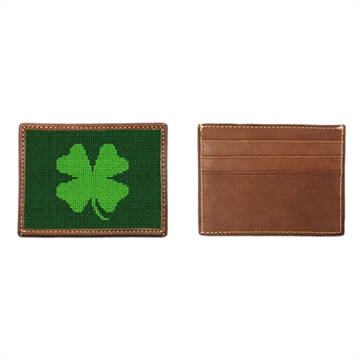 Four Leaf Clover Needlepoint Card Wallet