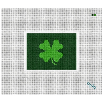Four Leaf Clover Needlepoint Card Wallet Kit Stitched Preview
