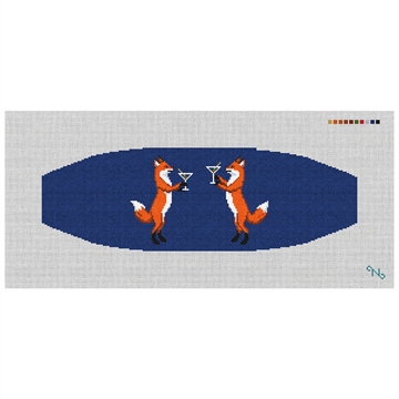 Fox Wedding Cummerbund Needlepoint Kit Stitched Preview