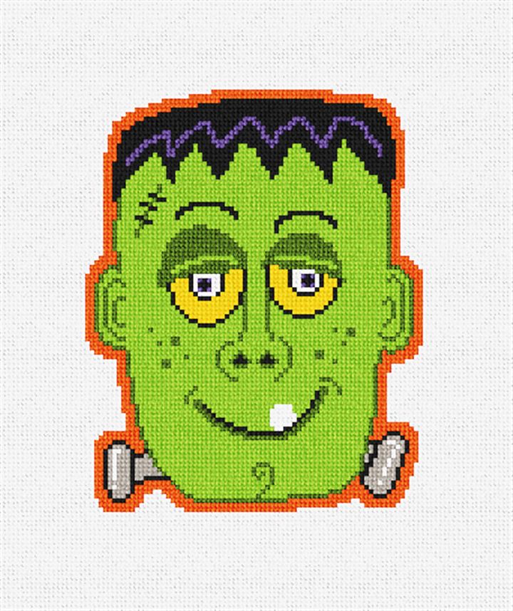Frankenstein Halloween Needlepoint Ornament Kit