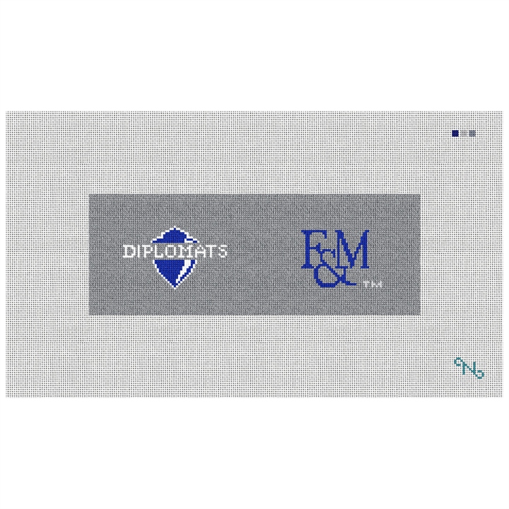 Franklin and Marshall Needlepoint Wallet Kit Stitched Preview