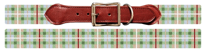 Fraser Hunting Tartan Needlepoint Dog Collar