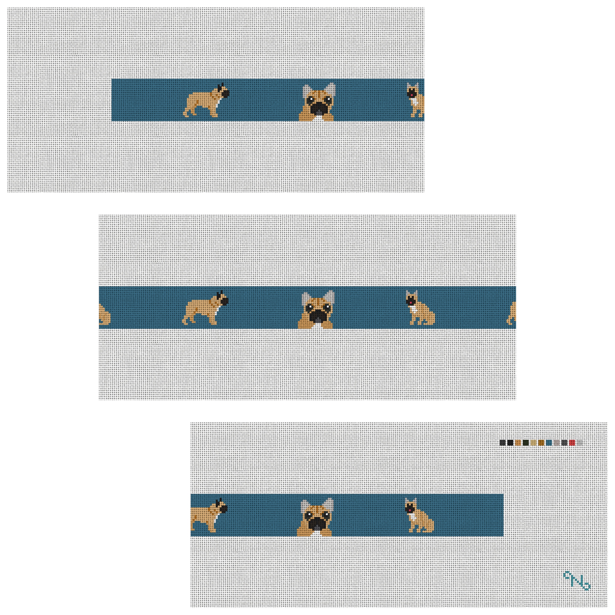 French Bulldog Needlepoint Belt Kit