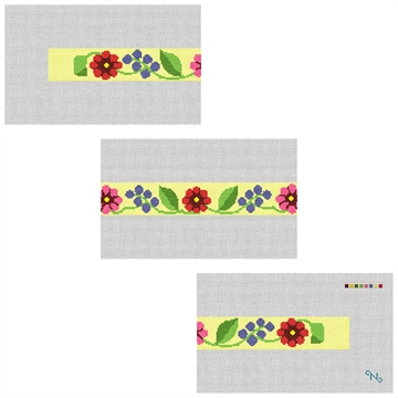 Fresh Floral Hatband Needlepoint Kit  Stitched Preview