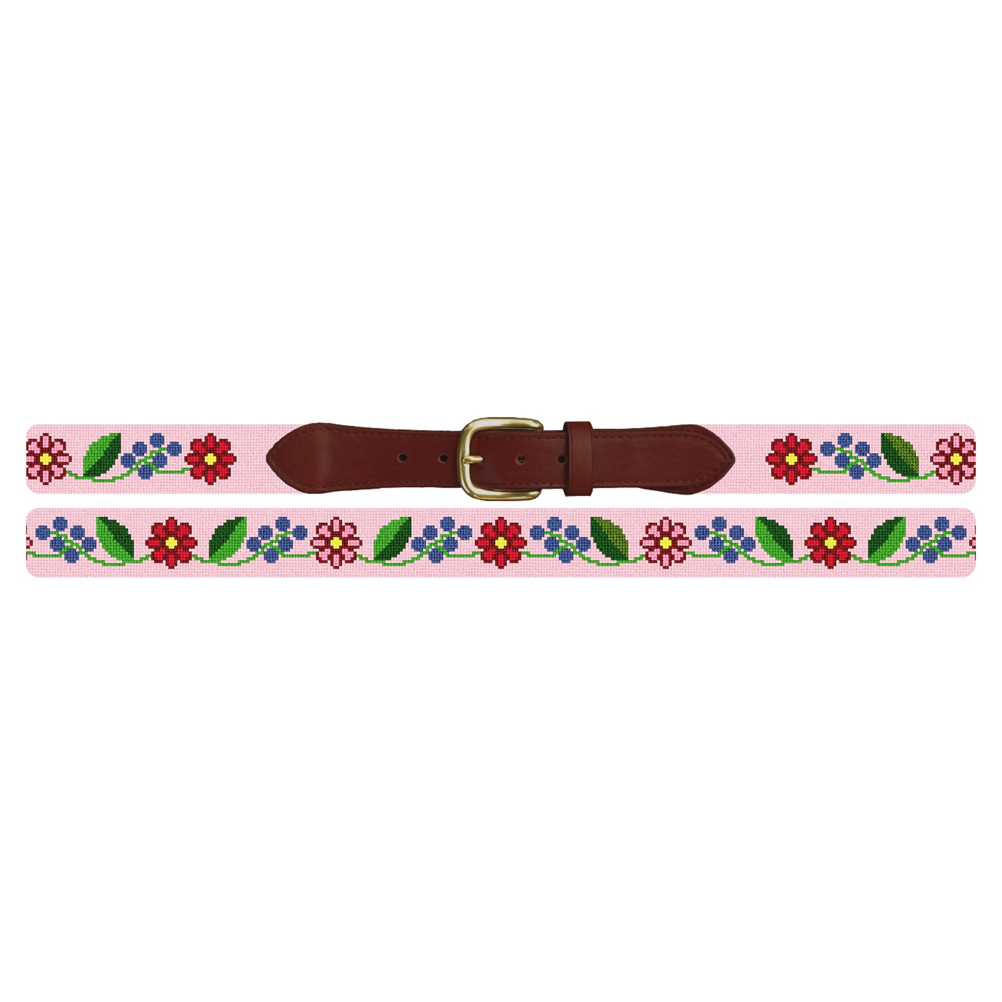 Fresh Floral Needlepoint Belt