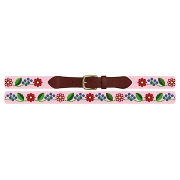 Fresh Floral Needlepoint Belt