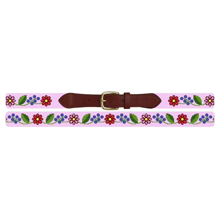 Fresh Floral Needlepoint Belt 