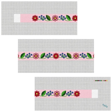 Fresh Floral Needlepoint Belt Kit Stitched Preview