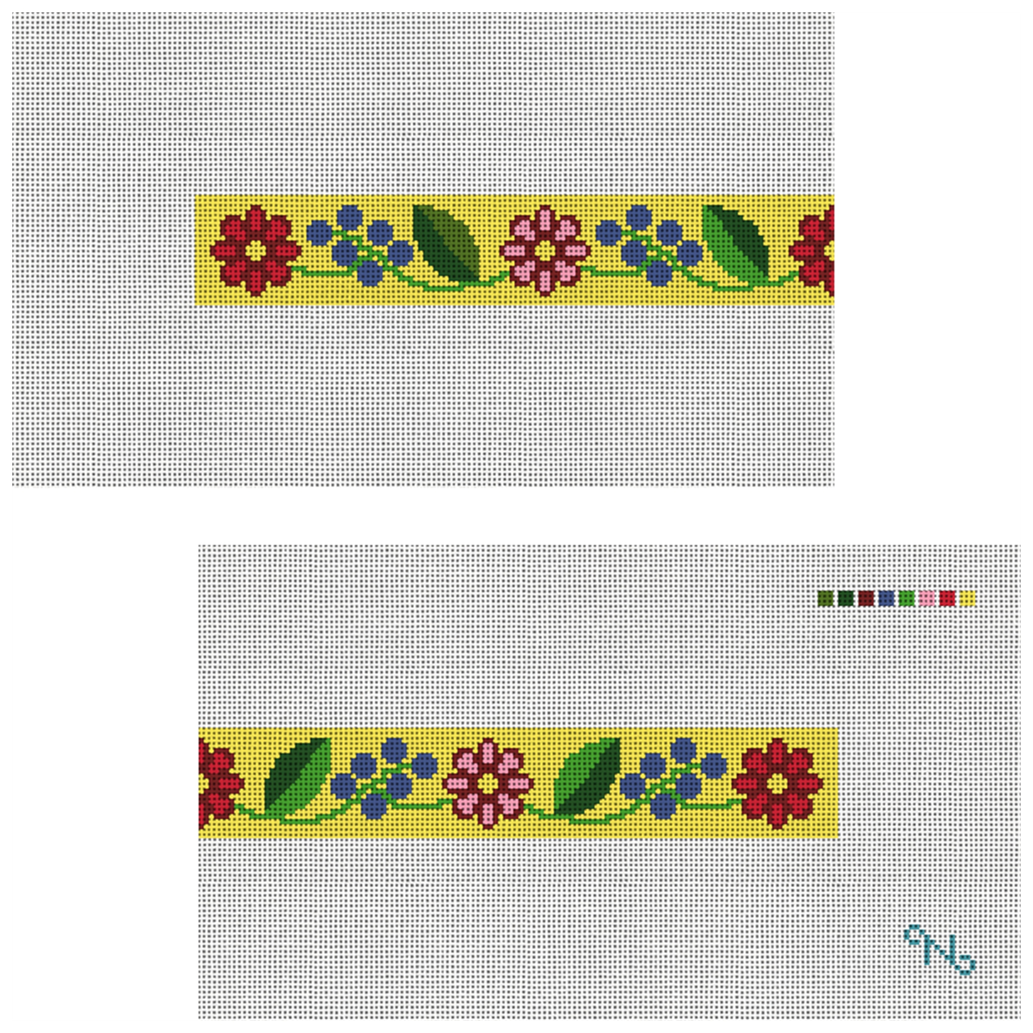 Fresh Floral Needlepoint Dog Collar Kit