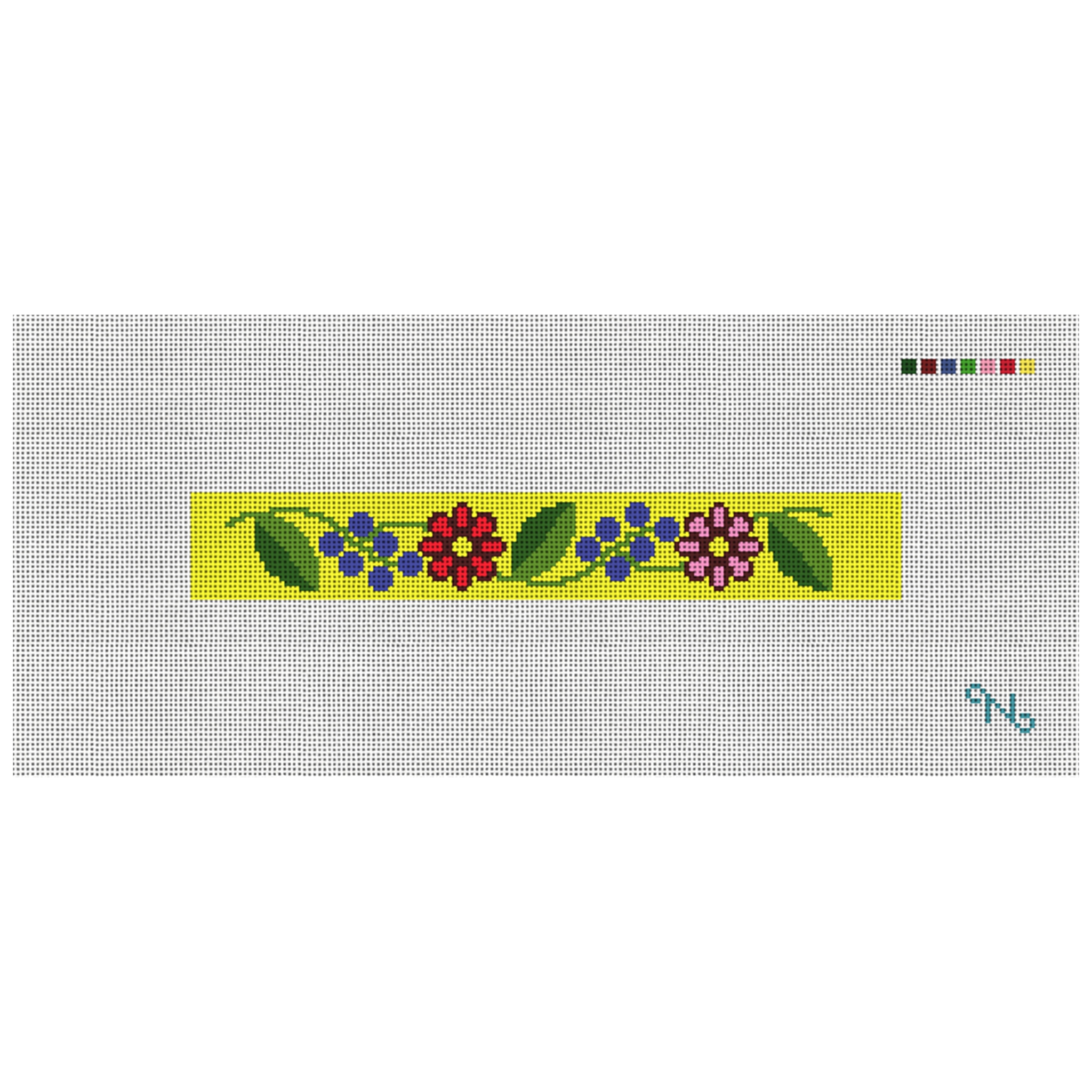 Fresh Floral Needlepoint Key Fob Kit