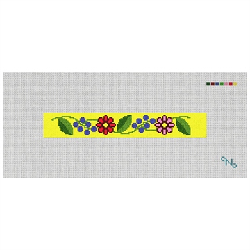 Fresh Floral Needlepoint Key Fob Kit Stitched Preview