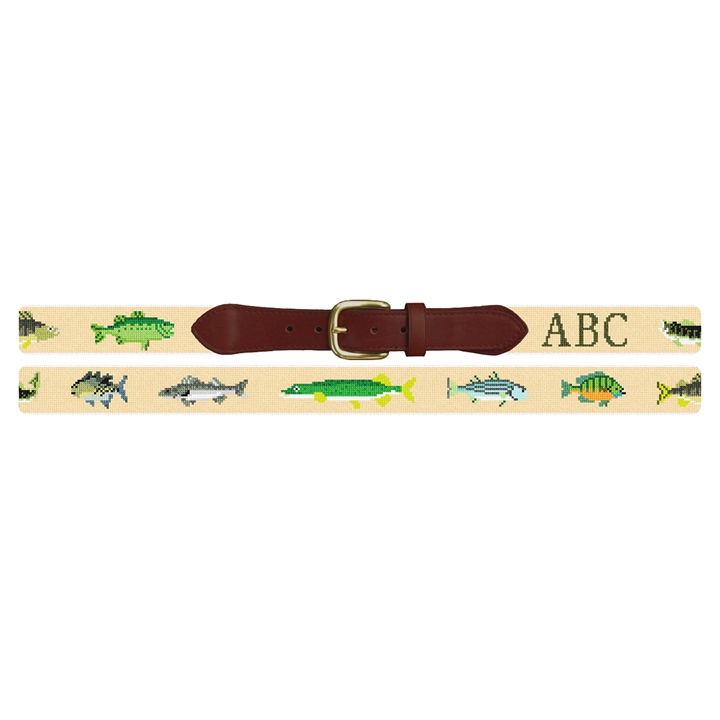 Freshwater Fish Needlepoint Belt