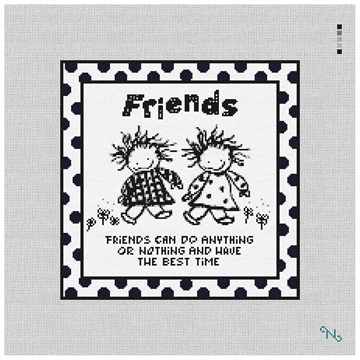 Friends Needlepoint Kit Stitched Preview