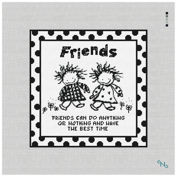 Friends Needlepoint Kit Stitched Preview