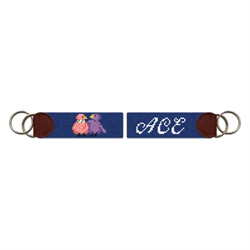 Friendship Birds Needlepoint Key Fob