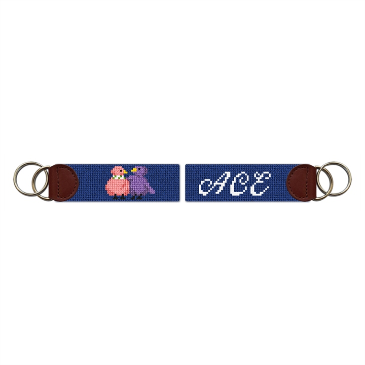 Friendship Birds Needlepoint Key Fob