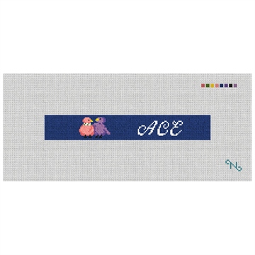 Friendship Birds Needlepoint Key Fob Kit Stitched Preview