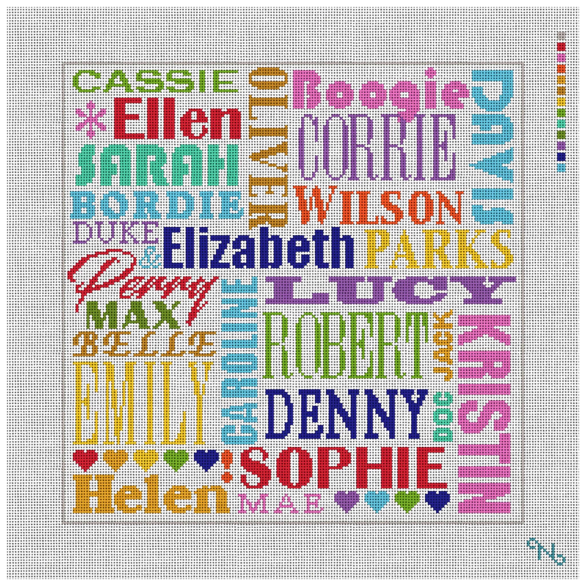 Fun Family Names Needlepoint Pillow Kit
