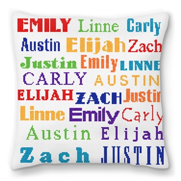 Fun Kids Name Needlepoint Pillow