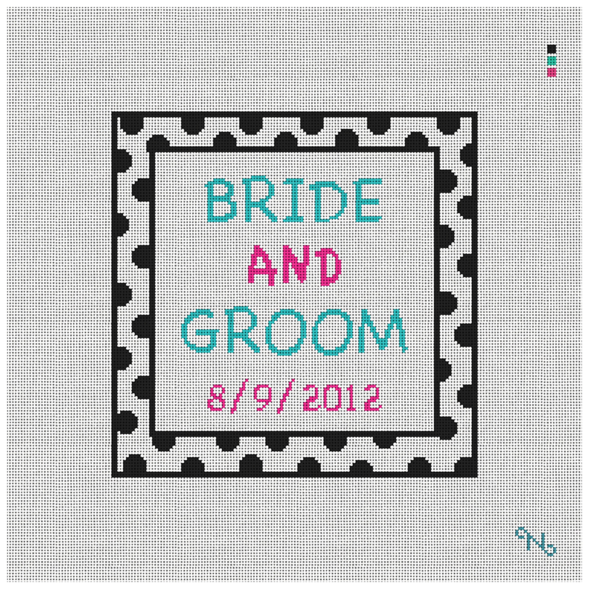 Funky Needlepoint Ring Bearer Pillow Kit