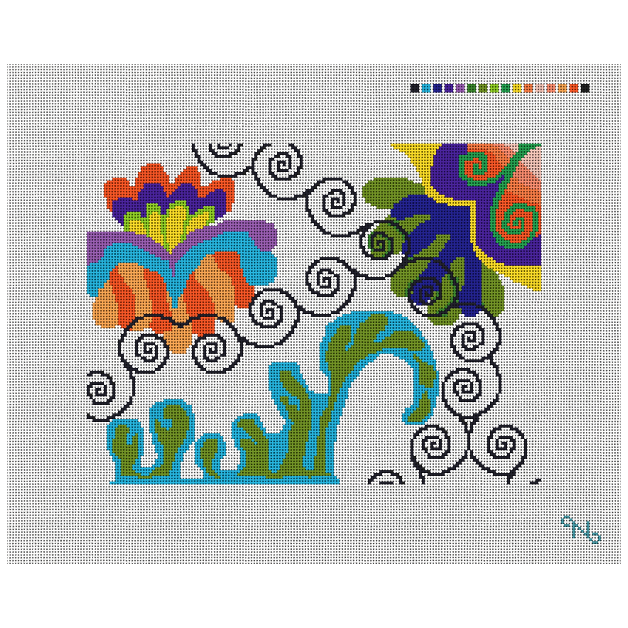 Funky Spiral Needlepoint Kit