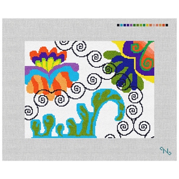 Funky Spiral Needlepoint Kit Stitched Preview