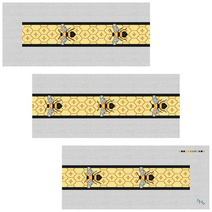 Garden Bee Purse Guitar Strap Needlepoint Kit Stitched Preview