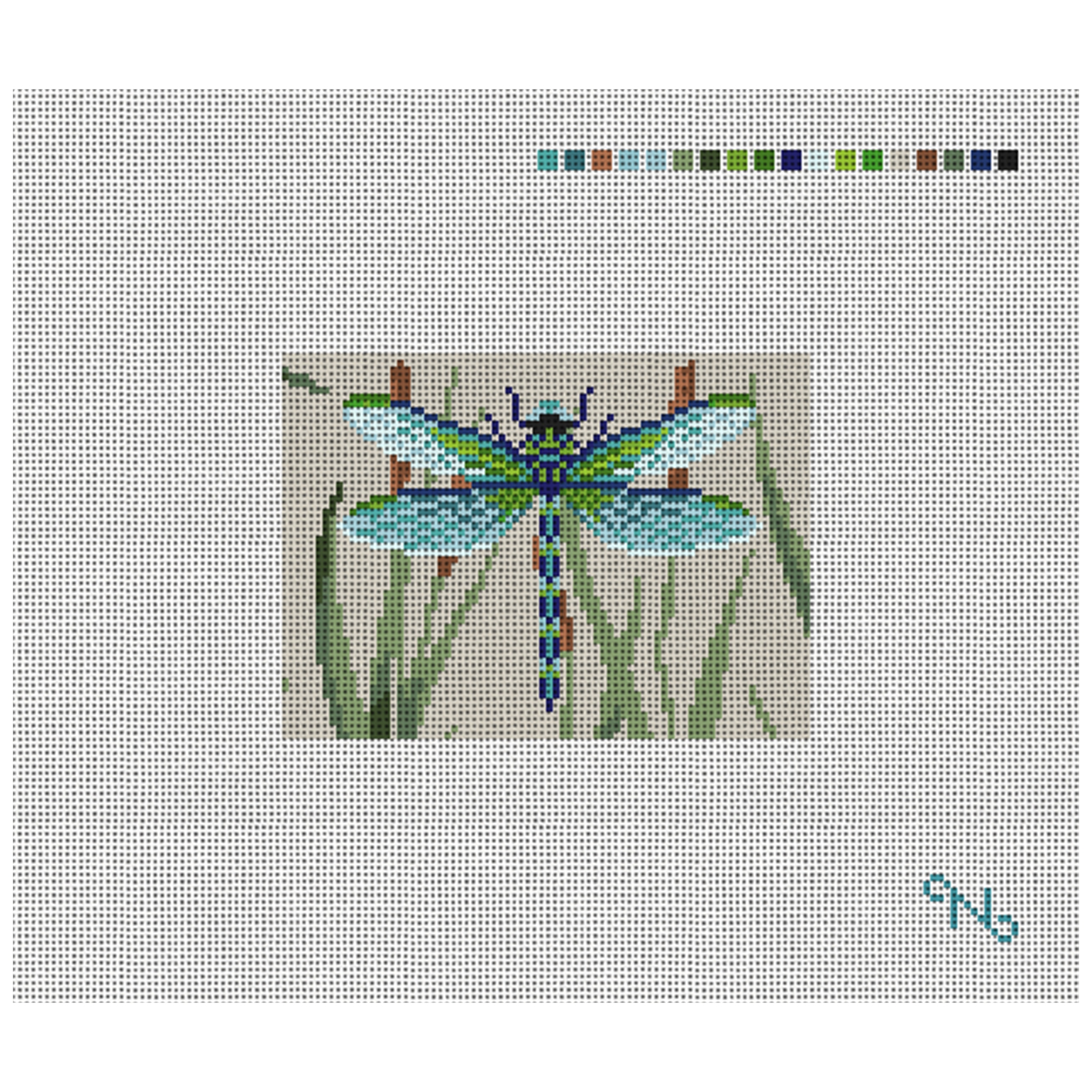 Garden Cattails Needlepoint Card Wallet Kit