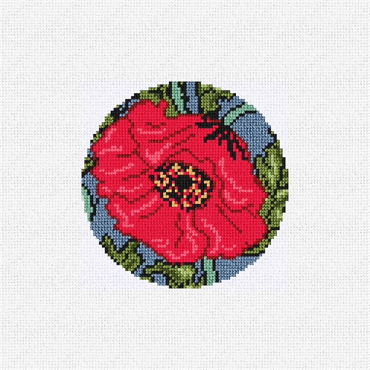 Garden Poppies Needlepoint Ornament Kit