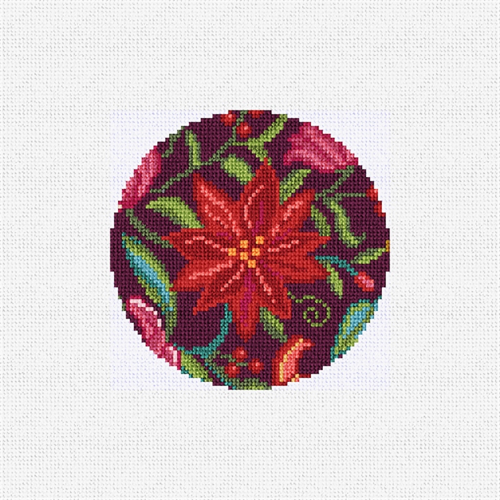 Garden Tapestry Plum Needlepoint Ornament Kit
